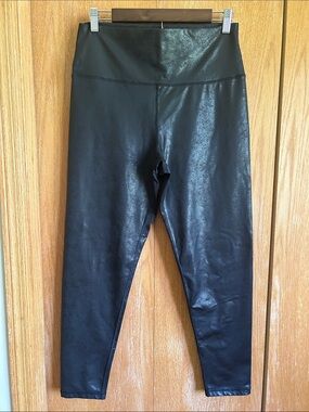 Aerie Play Black Faux Leather High-Waist Leggings